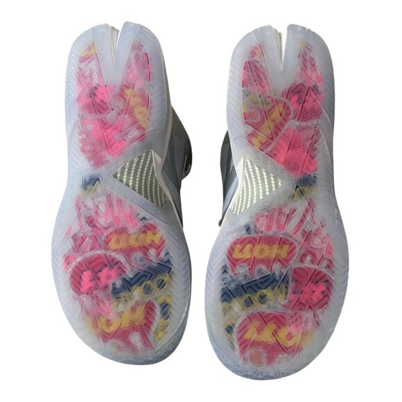 Moolah womens size 8 triple double glitch mode metallic silver high top sneakers - Picture 9 of 10